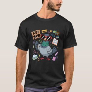 Fröhlicher Freitag Lustige Taube Lehrer Schüler Wo T-Shirt