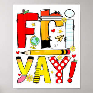Fröhlicher Freitag Lustiger Wochenend-Lehrer Zurüc Poster