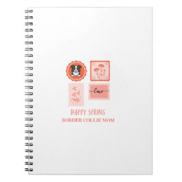 Fröhlicher Frühling Stempel Border Collie Notizblock