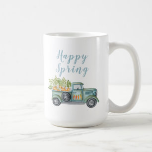 Fröhlicher Frühling Vintage-LKW-Kaffeebecher Kaffeetasse