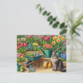 Fröhlicher Frühlingsblumengarten Postkarte (Stehend Vorderseite)