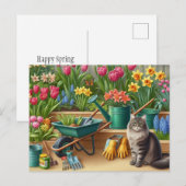 Fröhlicher Frühlingsblumengarten Postkarte (Vorne/Hinten)