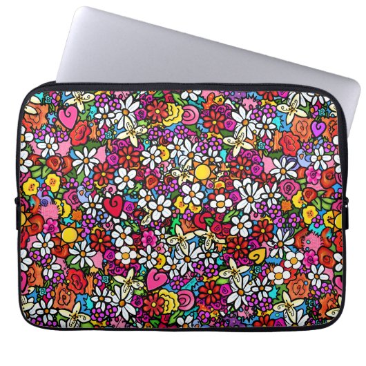 Fröhlicher Garten Laptopschutzhülle (Vorderseite)
