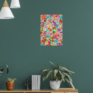 Fröhlicher Gartenblüten Poster