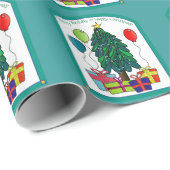 Fröhlicher Geburtstag, Frohe Weihnachten! Geschenkpapier (Rolleneckpunkt)