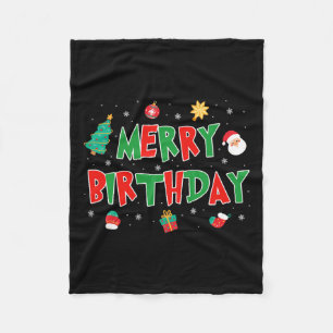 Fröhlicher Geburtstag Frohe Weihnachten Glück Gebu Fleecedecke