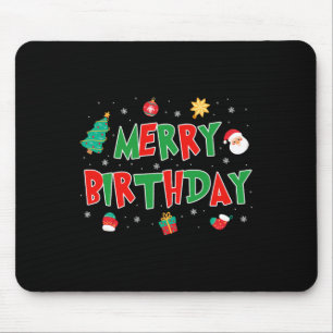 Fröhlicher Geburtstag Frohe Weihnachten Glück Gebu Mousepad