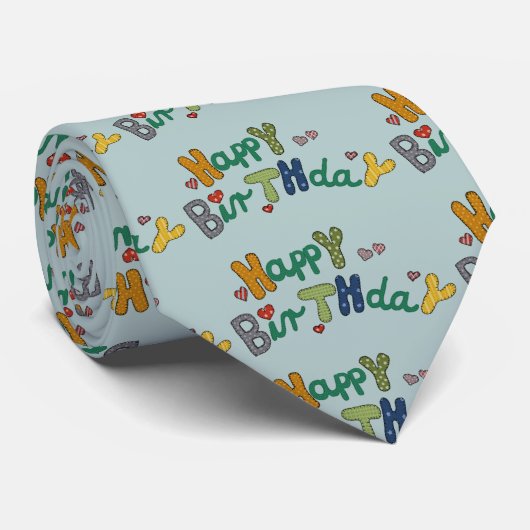 fröhlicher Geburtstag Krawatte (Gerollt)