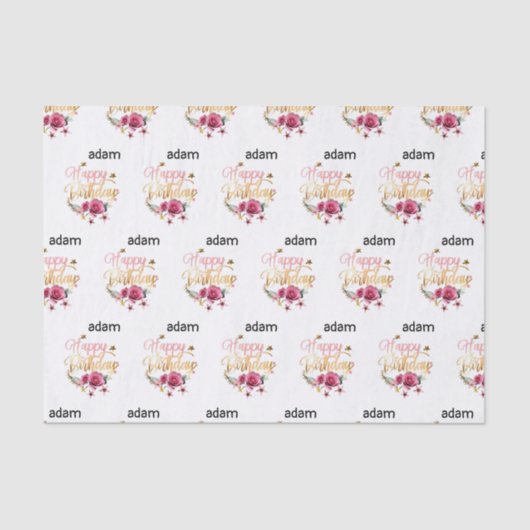 fröhlicher Geburtstag modern Seidenpapier (Vorderseite)