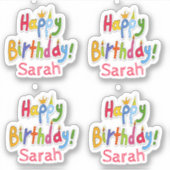 Fröhlicher Geburtstag - Personalisiert Aufkleber (Vorderseite)