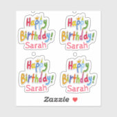 Fröhlicher Geburtstag - Personalisiert Aufkleber (Blatt)