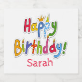 Fröhlicher Geburtstag - Personalisiert Schaumweinetikett (Einzelnes Label)