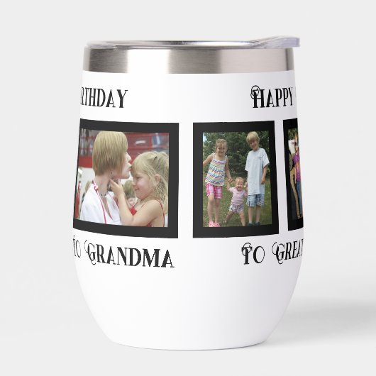 Fröhlicher Geburtstag, stemless Wine Tumbler, (Links)