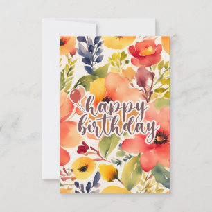 fröhlicher Geburtstagsstil der Aquarell-Blume