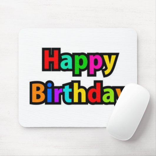 Fröhlicher Geburtstagstext Mousepad (Mit Mouse)