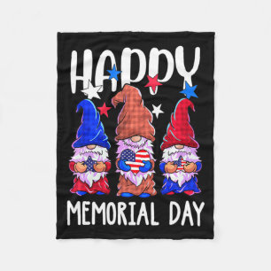 Fröhlicher Gedenktag Gnom USA-Flagge amerikanische Fleecedecke