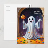 Fröhlicher Geist mit Pumpkin Postkarte (Vorne/Hinten)