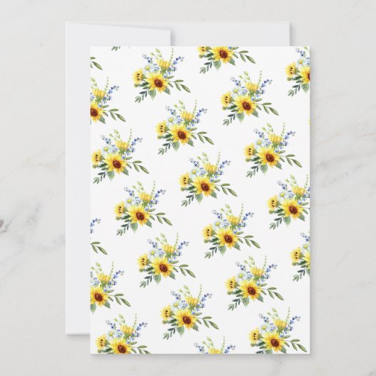 Fröhlicher Gelbblütenteppich Einladung (Rückseite)