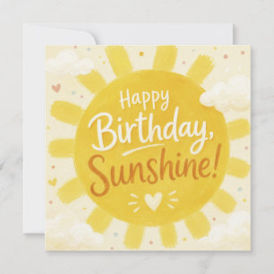 Fröhlicher gelber Sonnenschein Alles Gute zum Gebu Karte