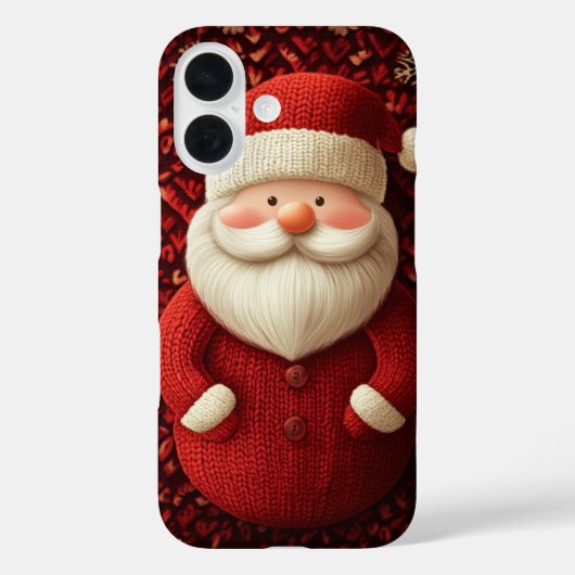 Fröhlicher gestrickter Weihnachtsmann Roter Pullo Case-Mate iPhone Hülle (Rückseite)