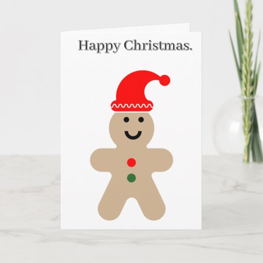 Fröhlicher Gingerbread-Mann Editierbare Weihnachte Karte (Vorderseite)