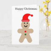 Fröhlicher Gingerbread-Mann Editierbare Weihnachte Karte (Gelbe Blume)