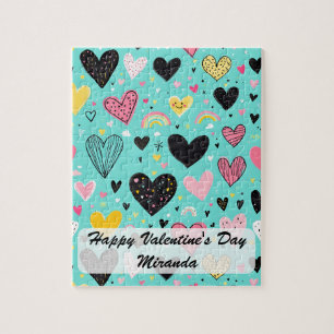Fröhlicher glücklicher Valentinstag Benutzerdefini Puzzle