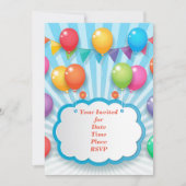 Fröhlicher Glückwunsch zum Geburtstag Einladung (Vorderseite)