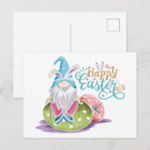 Fröhlicher Gnom Ostern Postkarte (Vorne/Hinten)