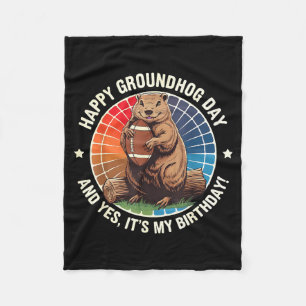Fröhlicher Groundhog-Tag Geburtstag Fußball Lustig Fleecedecke