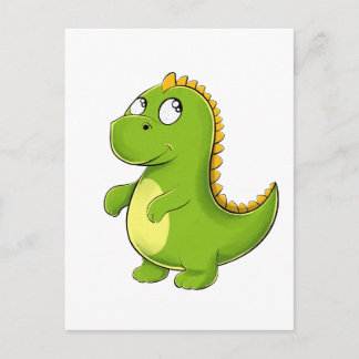 Fröhlicher Grüner Dino Postkarte