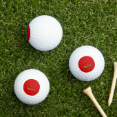 Fröhlicher grüner Name auf Rot Golfball (Insitu Gras)