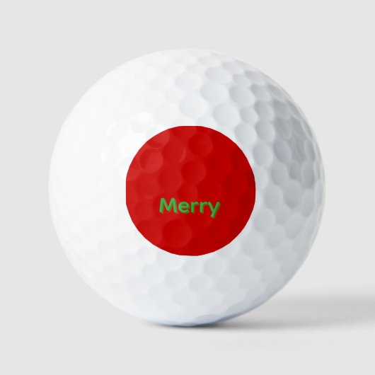Fröhlicher grüner Name auf Rot Golfball (Vorderseite)