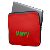 Fröhlicher grüner Name auf Rot Laptopschutzhülle (Vorderseite Links)