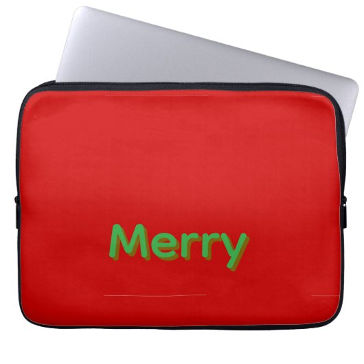 Fröhlicher grüner Name auf Rot Laptopschutzhülle (Vorderseite)