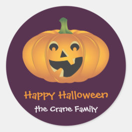 Fröhlicher Gürtelkürbis-Brauch Halloween-Geschenkt Runder Aufkleber