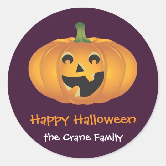 Fröhlicher Gürtelkürbis-Brauch Halloween-Geschenkt Runder Aufkleber (Vorderseite)