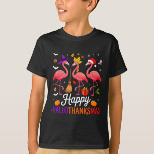 Fröhlicher Hallothanksmas Flamingo Liebhaber Hallo T-Shirt