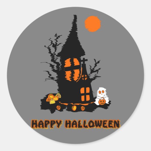 Fröhlicher Halloween-Aufkleber Runder Aufkleber (Vorderseite)