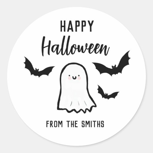 Fröhlicher Halloween freundlicher Geist Runder Aufkleber (Vorderseite)