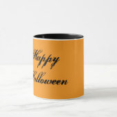 Fröhlicher Halloween-Handschrift-Becher (Orange &  Tasse (Zentrum)