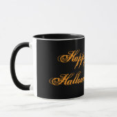 Fröhlicher Halloween-Handschrift-Becher (Schwarz & Tasse (Links)