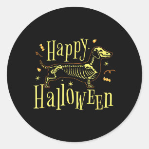 Fröhlicher Halloween-Hund - Lustiger Halloween Runder Aufkleber