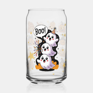 Fröhlicher Halloween-Kürbisse-Eis-Kaffee-Glas Dosenglas