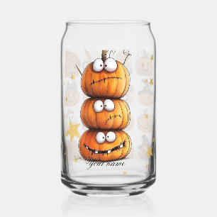 Fröhlicher Halloween-Kürbisse Eisgekühltes Kaffee- Dosenglas