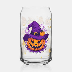 Fröhlicher Halloween-Kürbisse Eisgekühltes Kaffee- Dosenglas