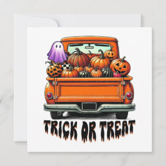 Fröhlicher Halloween-LKW-Kürbisse Karte