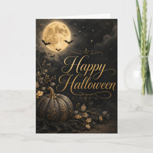 Fröhlicher Halloween-Mondlicht-Kürbis Karte