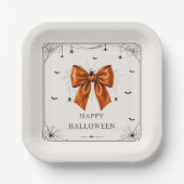 Fröhlicher Halloween Orange Bogen Pappteller (Vorderseite)