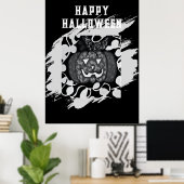 Fröhlicher Halloween-Plakat mit Kürbis-Design Poster (Heimbüro)